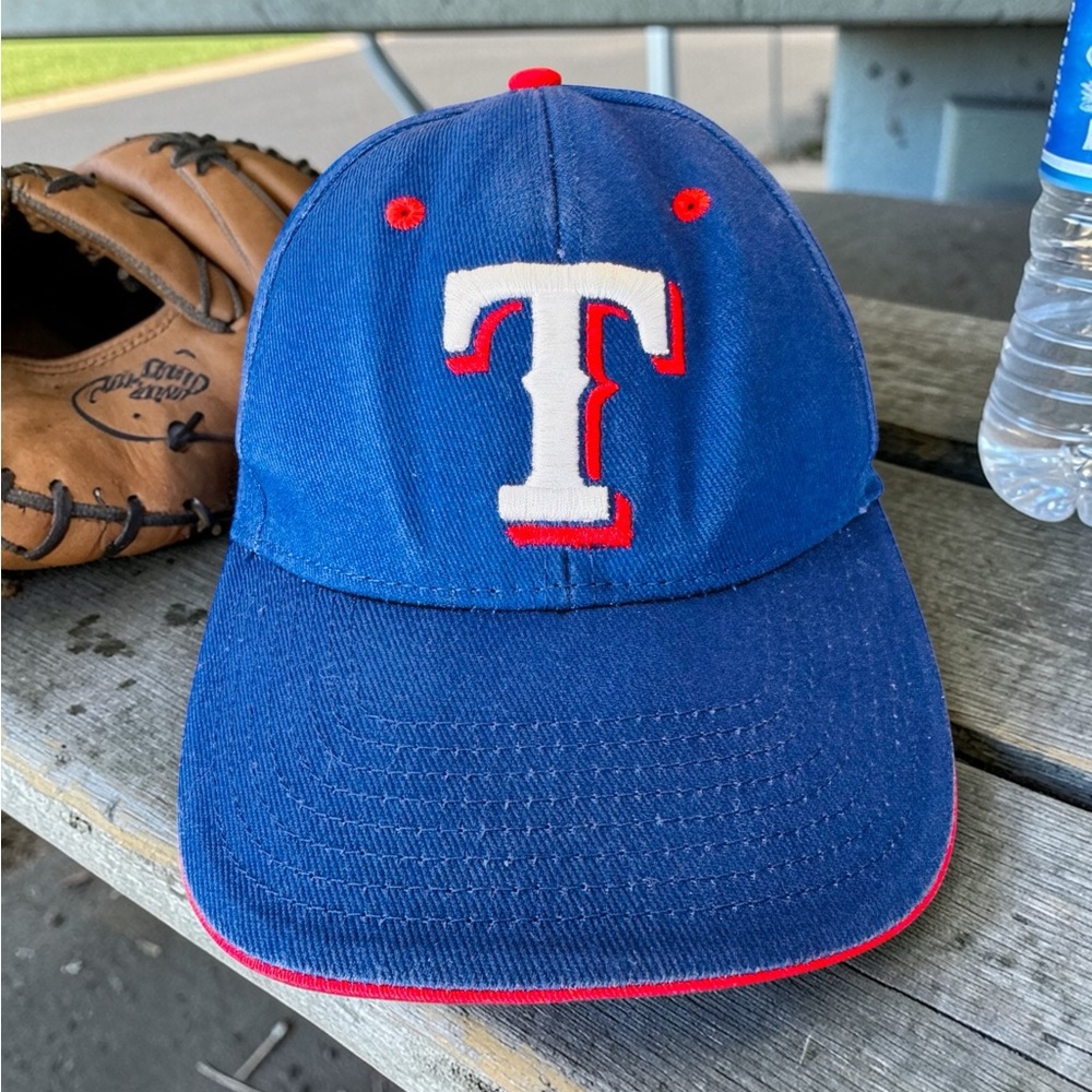 Texas Rangers Hat Cap SnapBack Blue Baseball Outdoors Adjustable MLB EUC